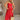 Marbella Red Strapless Belted Midi Dress - full body front view