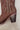 Mia Morgann Chocolate Brown Western Boots- close up side heel view
