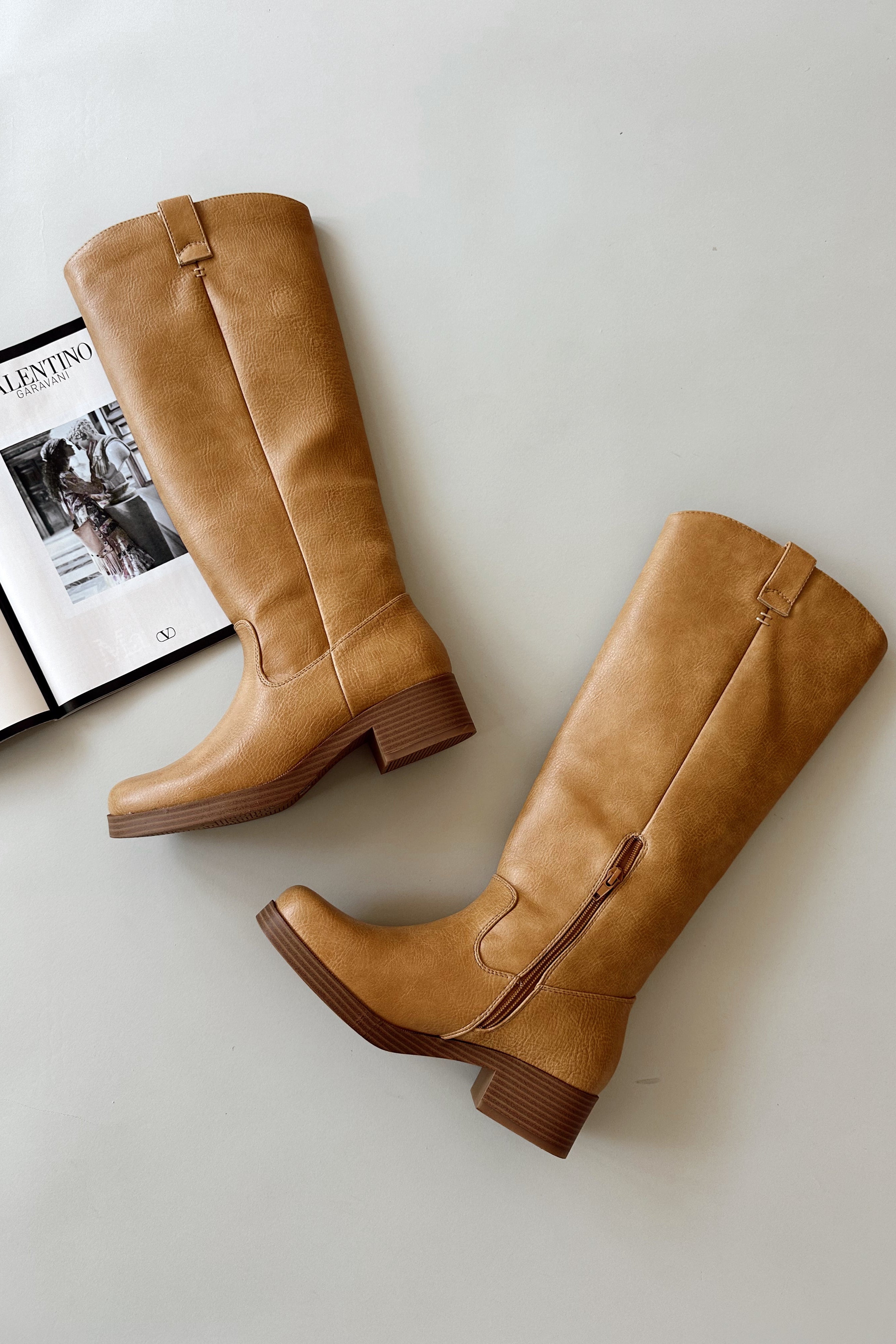 Dirty Laundry Yurie Banana Tall Boot- side flat lay view