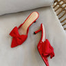 Bermuda Red Patent Bow Kitten Heel- ariel view