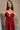 Aurora Burgundy Pleated Satin Maxi Dress - upper body front view
