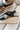 Corkys Steppin Out Black Wedge Sandal - close up side view