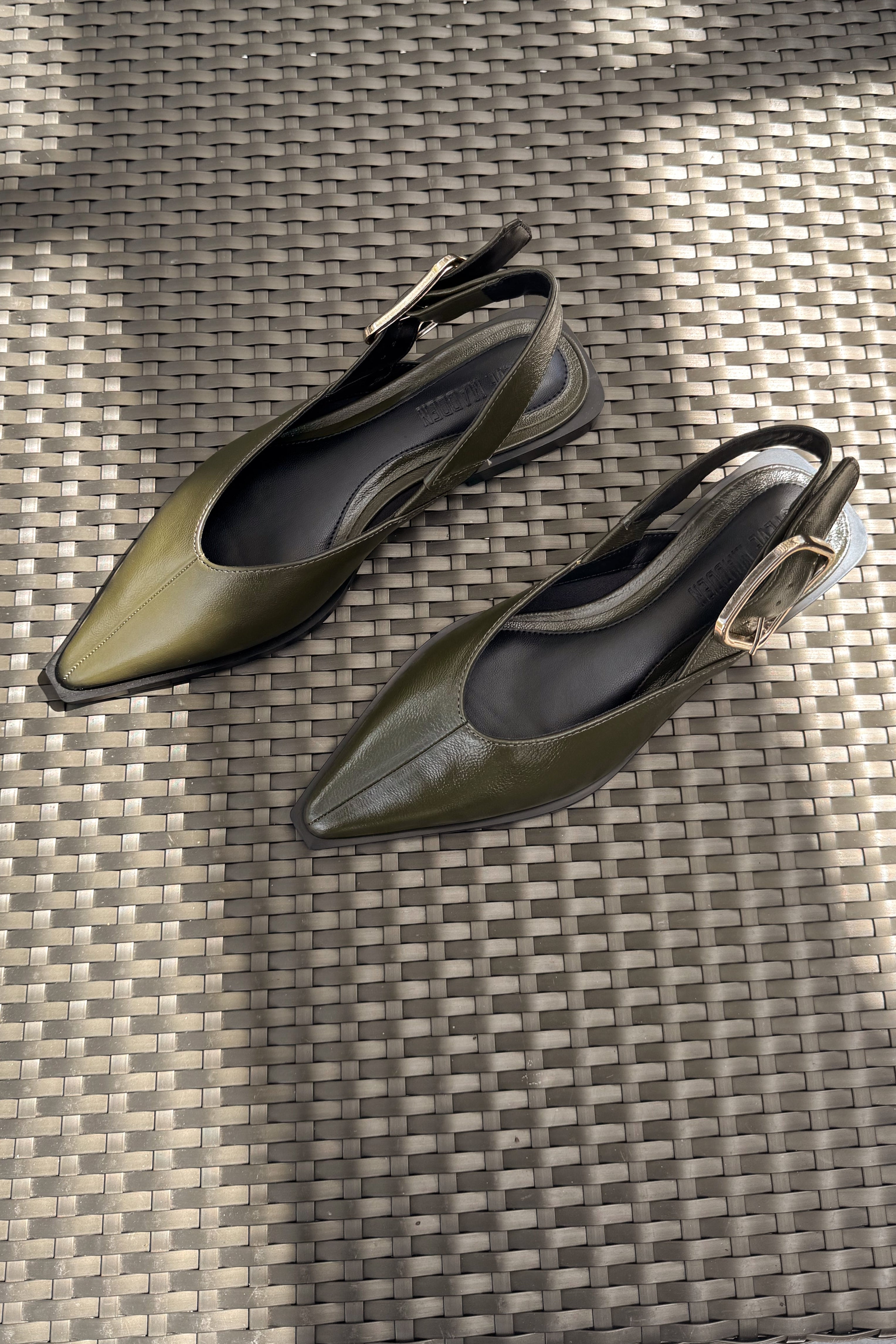 Steve Madden Shay Olive Slingback Flat- full top view