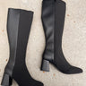 Mia Bettina Black Contrast Tall Boot- flat lay view
