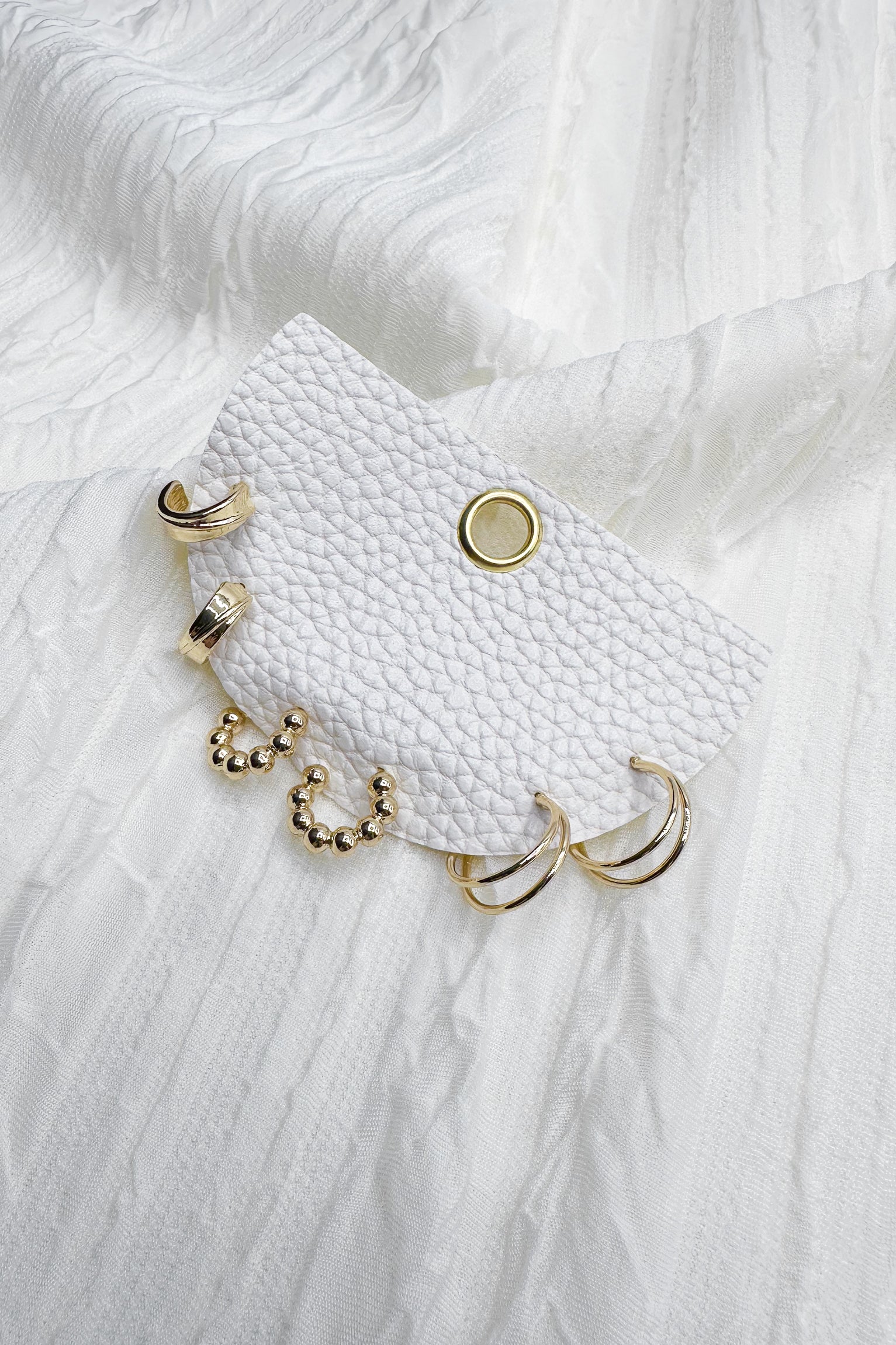 Melody Gold Hoops Earring Set- flat lay view