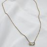 Sophia Gold Rhinestone Chain Link Necklace- close up view