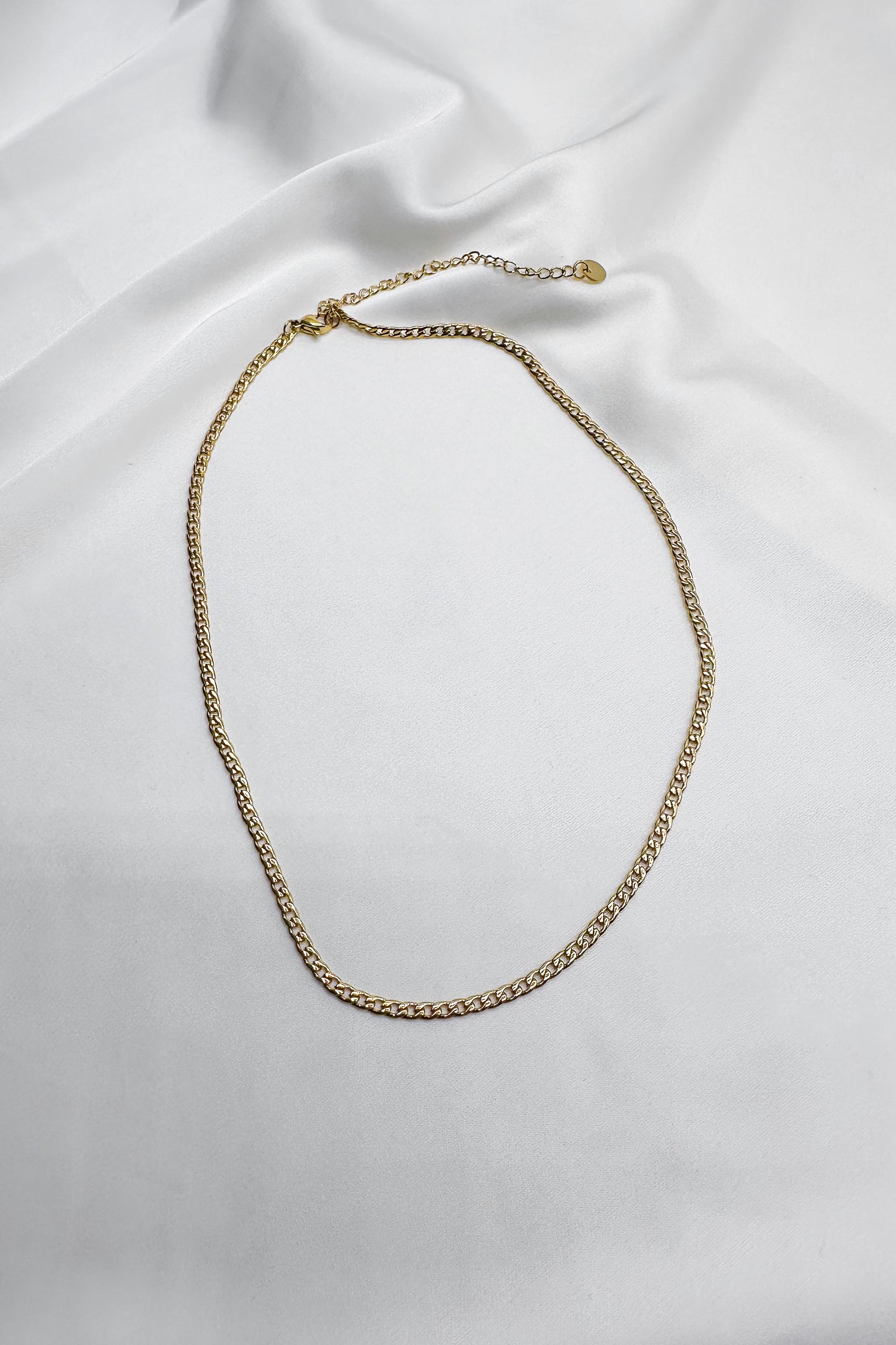 Aria Gold Chain Link Necklace- front view