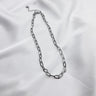 Ava Chain Link Adjustable Necklace-silver-front view