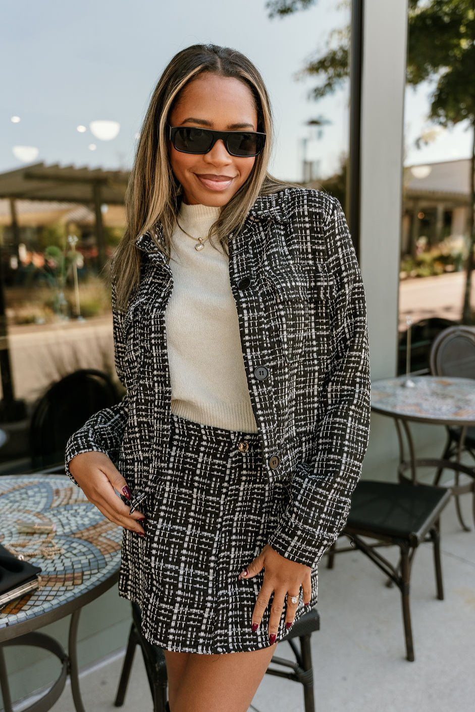 Tweed Blazer Black And White Skirt And Blazer Co Ord Christmas