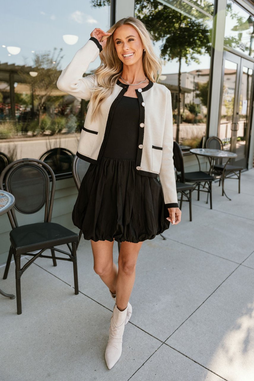 Jemma Black Long Sleeve Bubble Dress - Lizard Thicket Jemma Black Long Sleeve Bubble Dress - Lizard Thicket