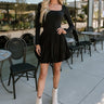 Jemma Black Long Sleeve Bubble Dress - full body front view