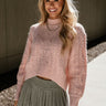 Luna Light Pink High Neckline Sweater- front view