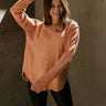 Seine Orange Long Sleeve Top- front view