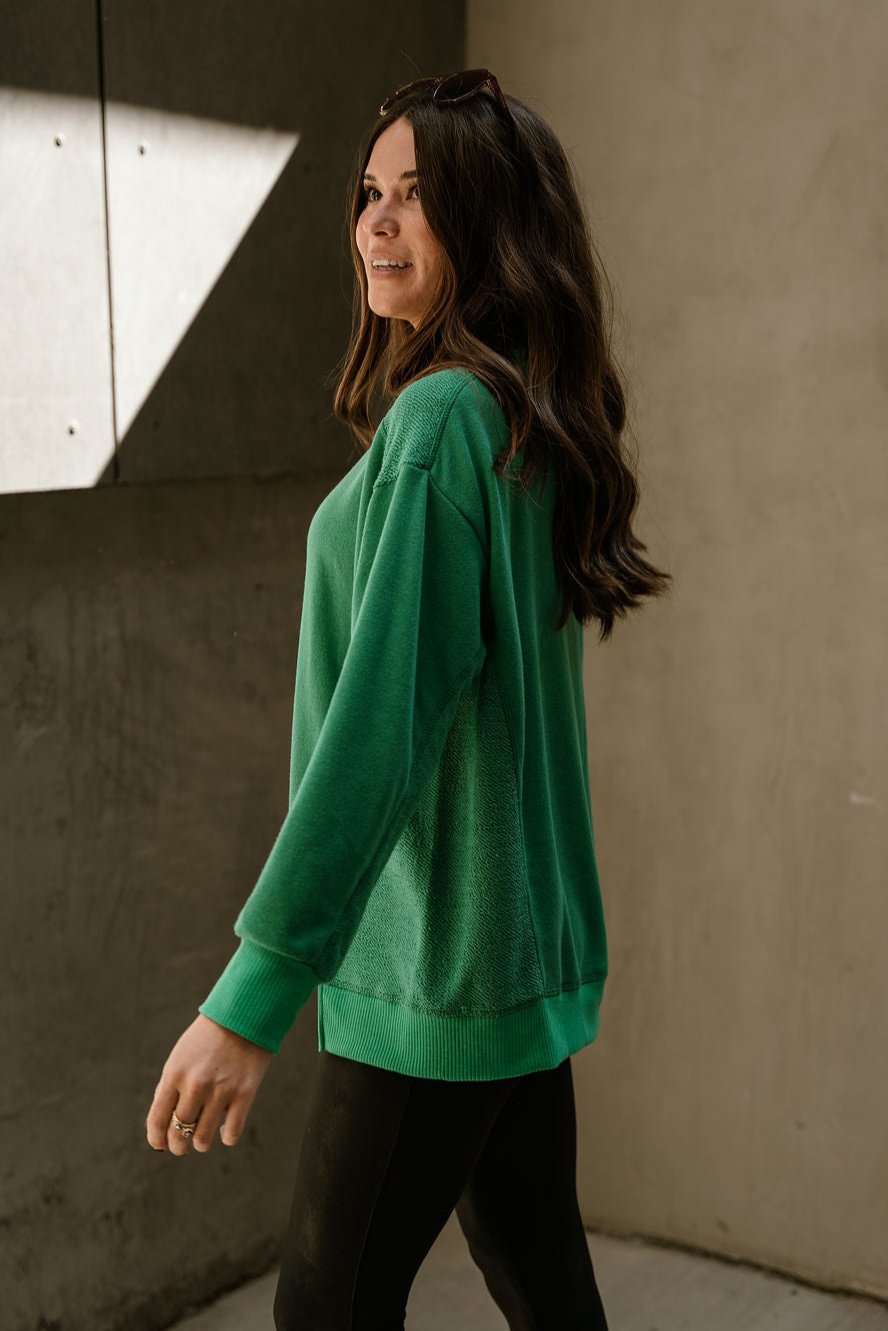 Freya Kelly Green Long Sleeve Sweatshirt- top side view