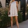 Luisa Cream & Black Bow Mini Dress - full body front view