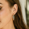 Cecilia Rhinestone & Gold Dipped Hoop Earring- side view