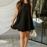 Rylee Pearl & Black Textured Mini Flare Dress- full body view