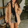 Avani Camel Faux Fur Jacket - front view