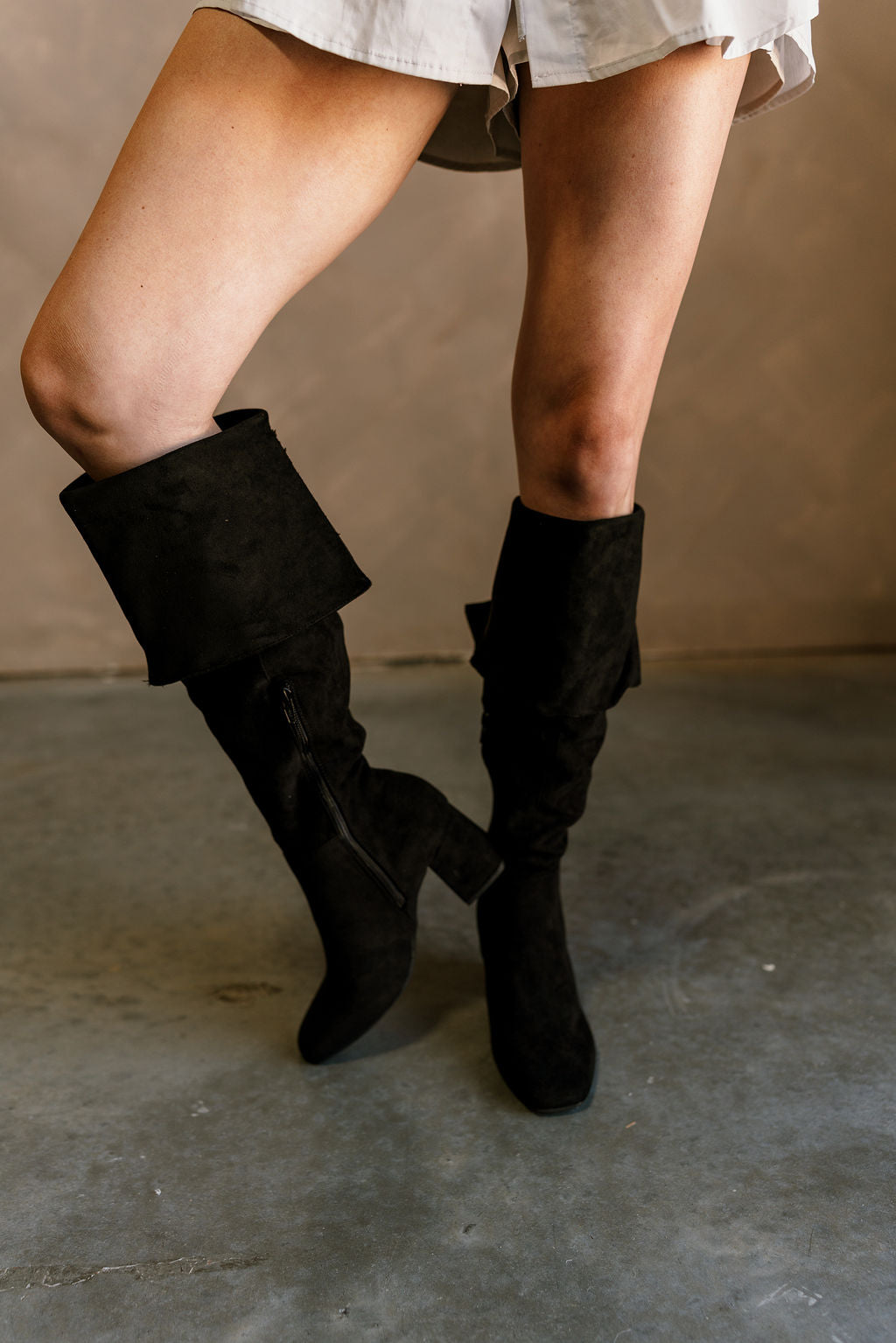 Special Someone Black Suede Boot-front view