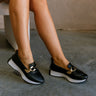 Kind Words Loafer Sneaker in Black & Gold- frontal side view