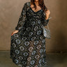 Kelsey Black Floral Maxi Dress - full body front view