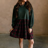 Patricia Green & Plaid Twofer Mini Dress - full body front view