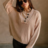 Eden Clay Quarter Button-Up Sweater- front view