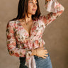 Elena Blush Multi Floral Ruffle Top- front view