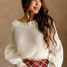 Harmony Ivory Knit Long Sleeve Sweater-front view