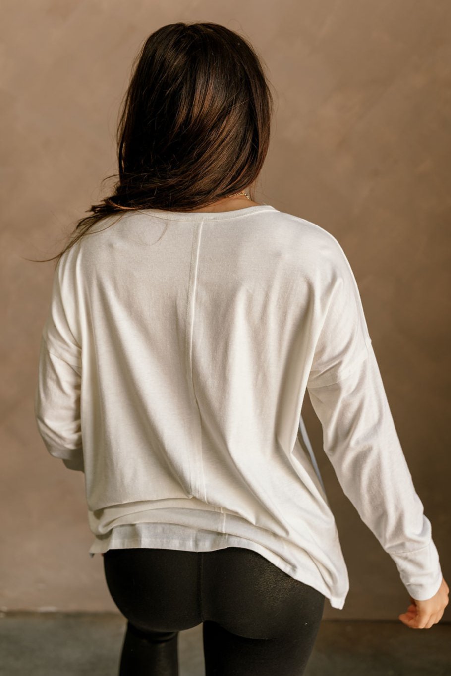 Alina Off White Long Sleeve Top- back view