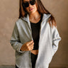 Arya Heather Grey Zip-Up Sweatshirt- front view