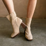 Duke Ivory Platform Boot-close up view