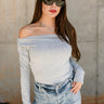 Alayna Heather Grey Long Sleeve Top- front view