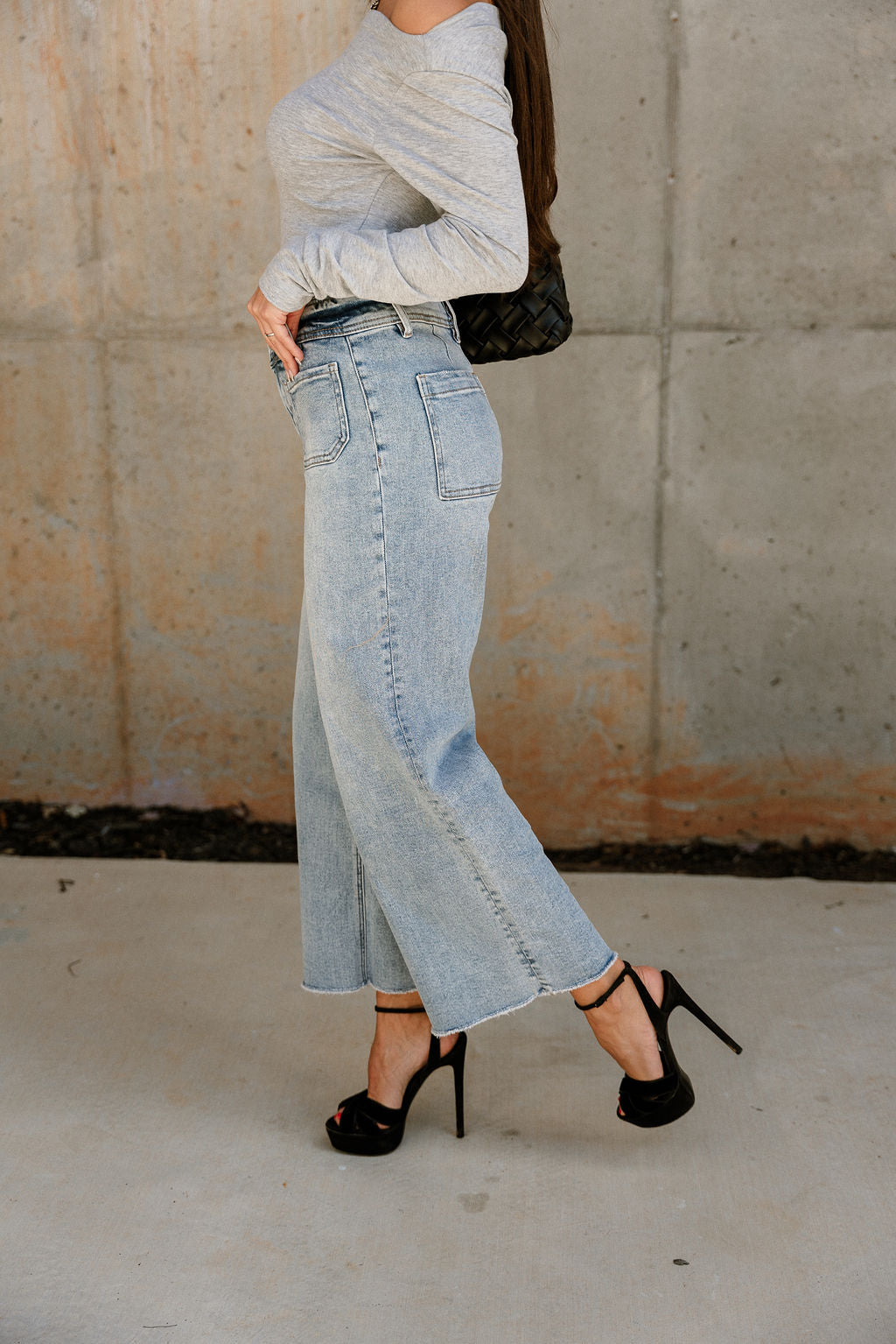 Alaina Light Wash Cropped Flare Jeans- side view