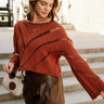 Jade Rust Cropped Long Sleeve Sweater-side view