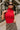 Leah High Neck Ribbed Knit Tank-red- front view