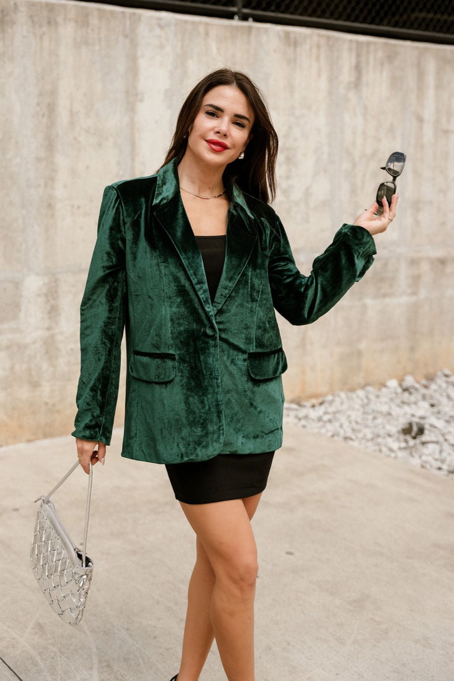 Juliana Dark Green Velvet Blazer - Lizard Thicket Juliana Dark Green Velvet Blazer - Lizard Thicket