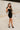 Samara Black Ribbed Mini Dress- full body view