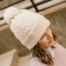 Holly Ivory & Pearl Pom Pom Beanie - close up top view