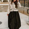 Leighton Black Bubble Midi Skirt- full body view