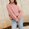 Wrenley Pink Mock Neck Sweater - front view