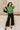 Celia Green Shimmer Puff Sleeve Top - full body front view (arms raised)