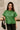 Celia Green Shimmer Puff Sleeve Top - front view
