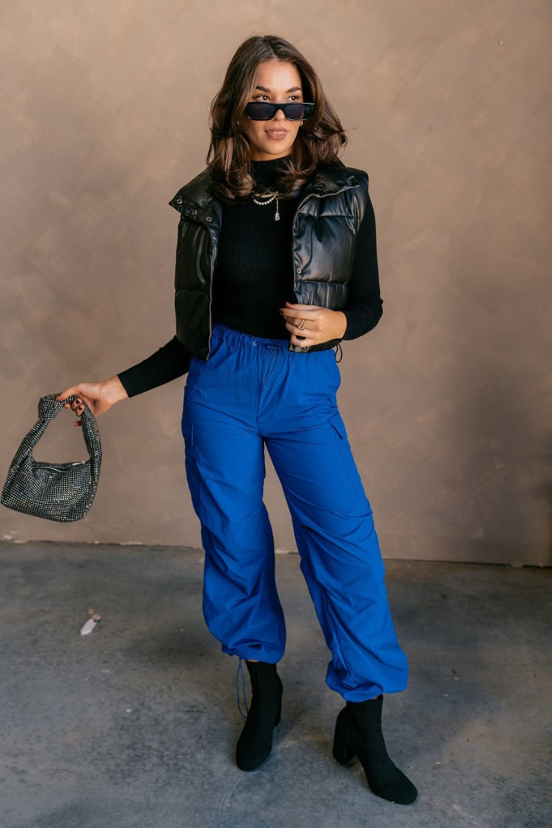 Kyla Royal Parachute Cargo Pants Lizard Thicket