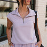 Dakota Lilac Grey Quarter-Zip Butter Soft Top - front view