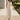 Ana Cream & Gold Zip-Up Midi Dress- full body front view