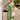Sienna Green & Taupe Palm Geometric Midi Dress- full body view