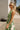 Sienna Green & Taupe Palm Geometric Midi Dress- close up side view