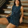 Kamryn Dark Denim Shorts - front view