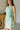Margot Green & White Stripe Side Ties Mini Dress- close up side view
